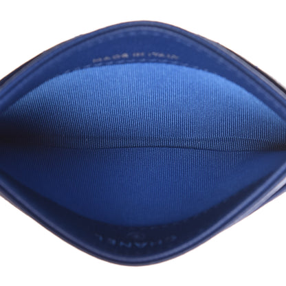 Chanel Caviar Camellia Quilted Card Holder Blue 5 of 8