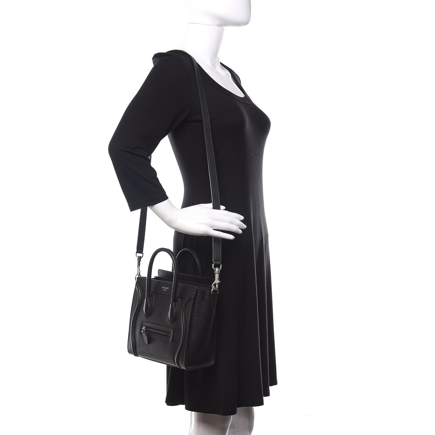 Drummed Calfskin Nano Luggage Black