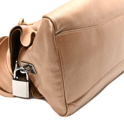 Prada Metallic Nappa Ruffle Bauletto Gold 8 of 9