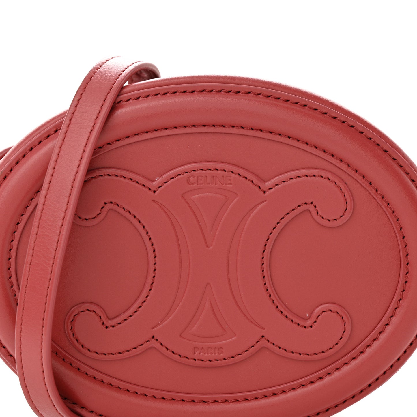 Smooth Calfskin Cuir Triomphe Oval Purse Crossbody Lipstick