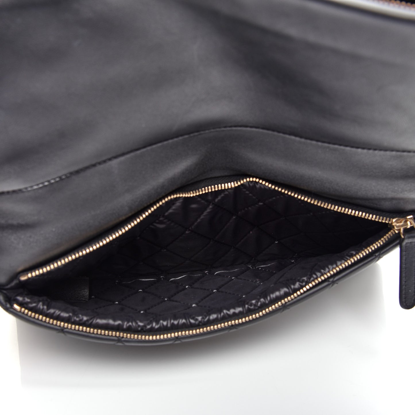 Lambskin Quilted Beauty CC Boy Clutch Black