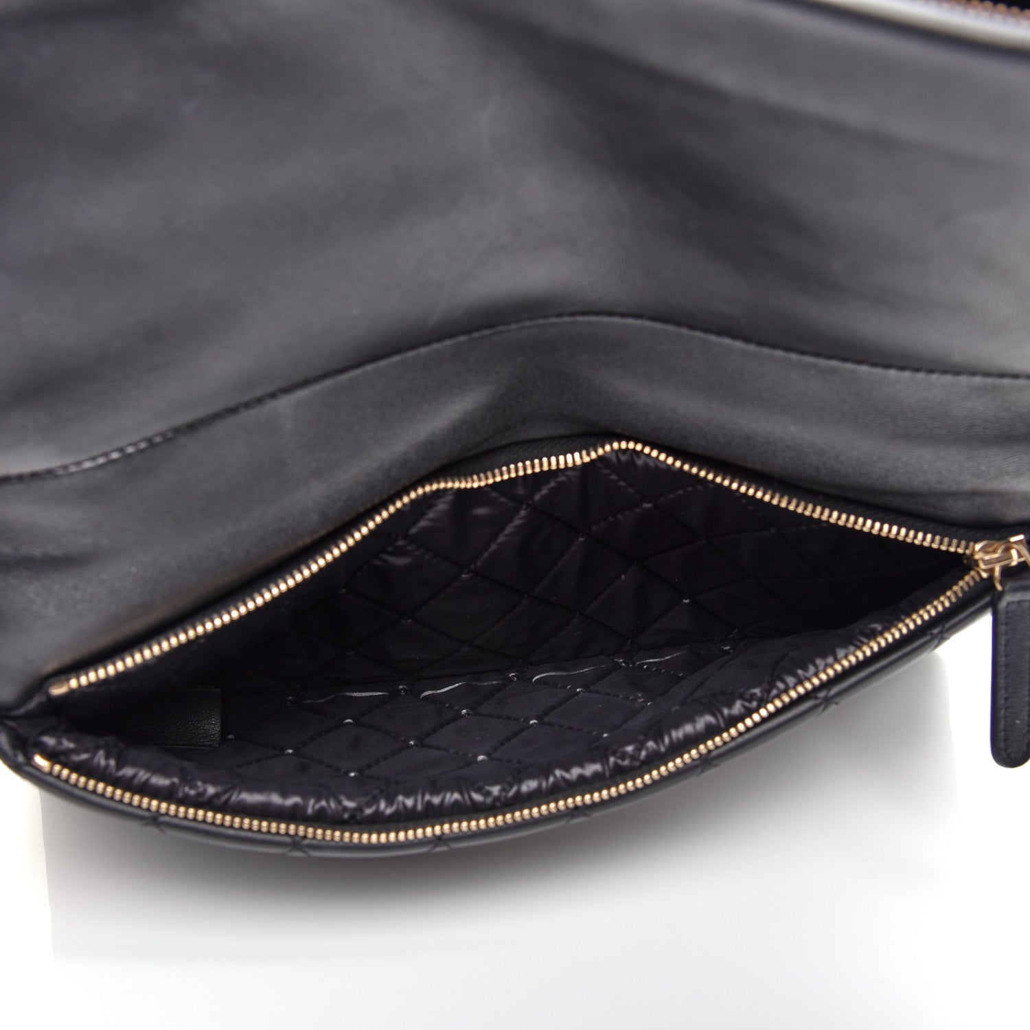 Chanel Lambskin Quilted Beauty CC Boy Clutch Black 5 of 9