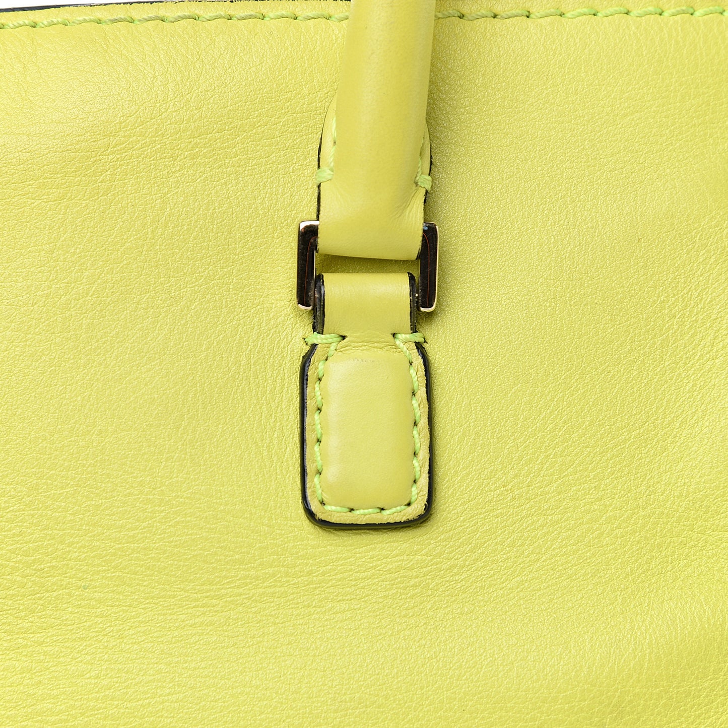 Vitello Rockstud Double Handle Tote Yellow Fluo