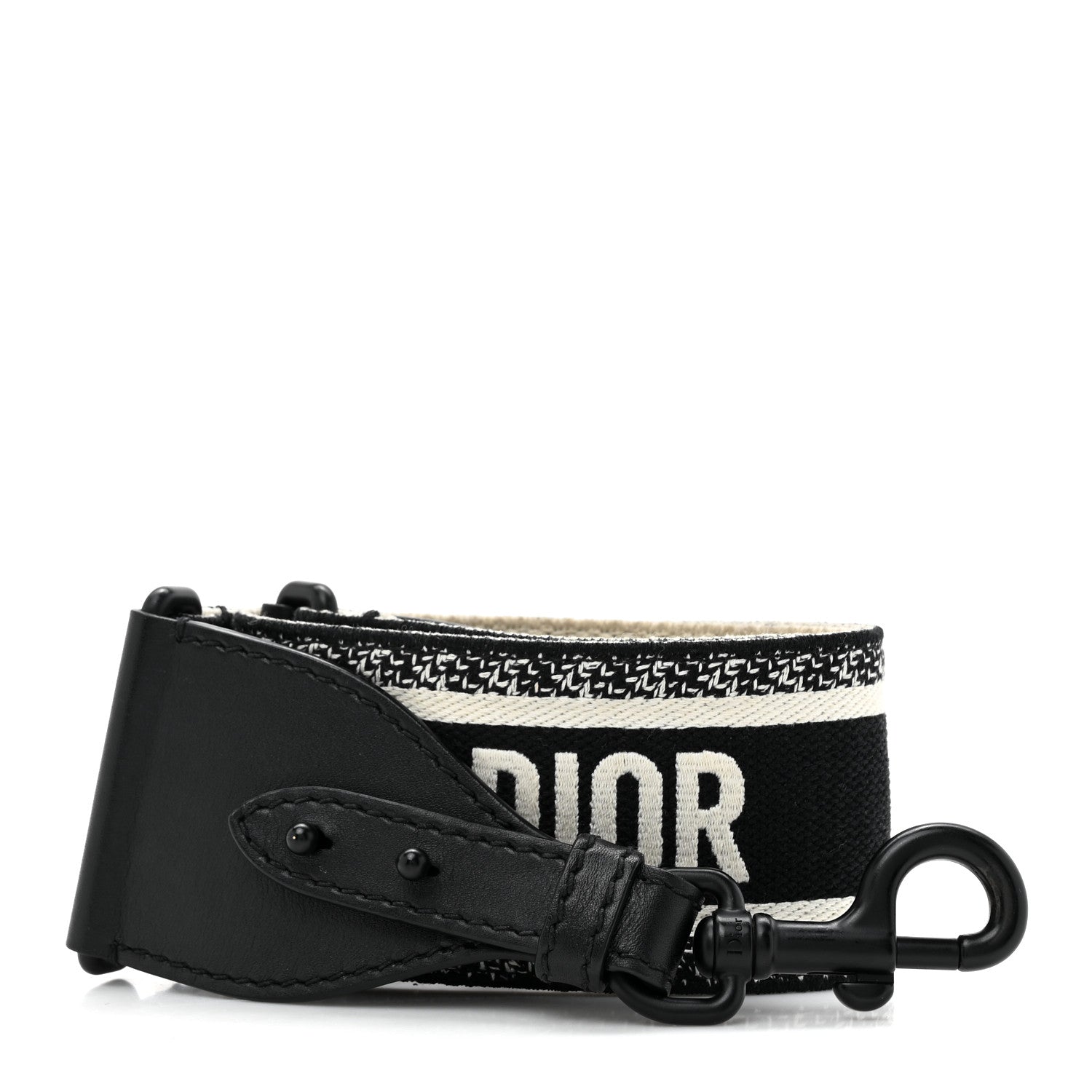 Christian Dior Canvas Embroidered Shoulder Strap Black Ultramatte 1 of 5