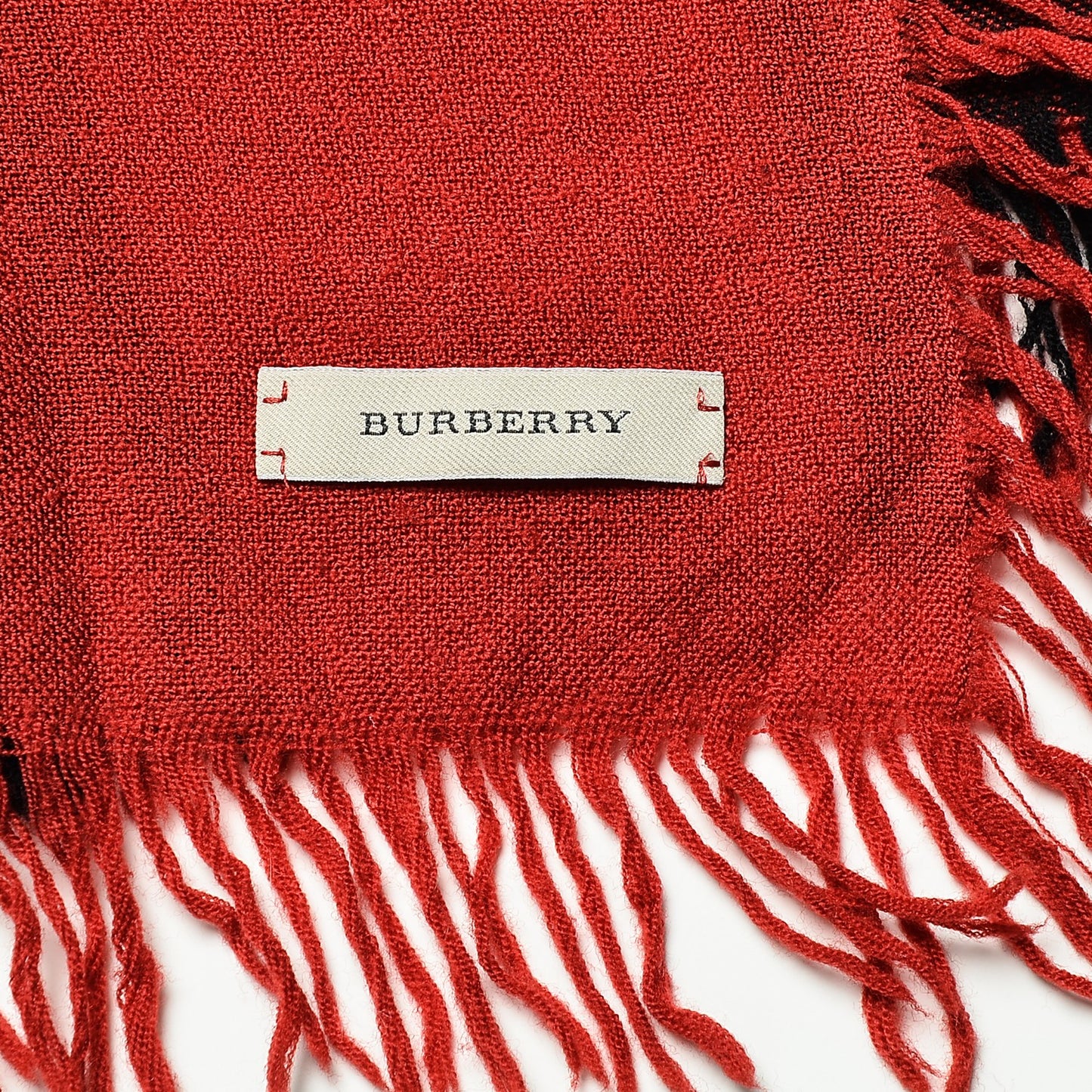 Cashmere Merino Wool House Check Scarf Red