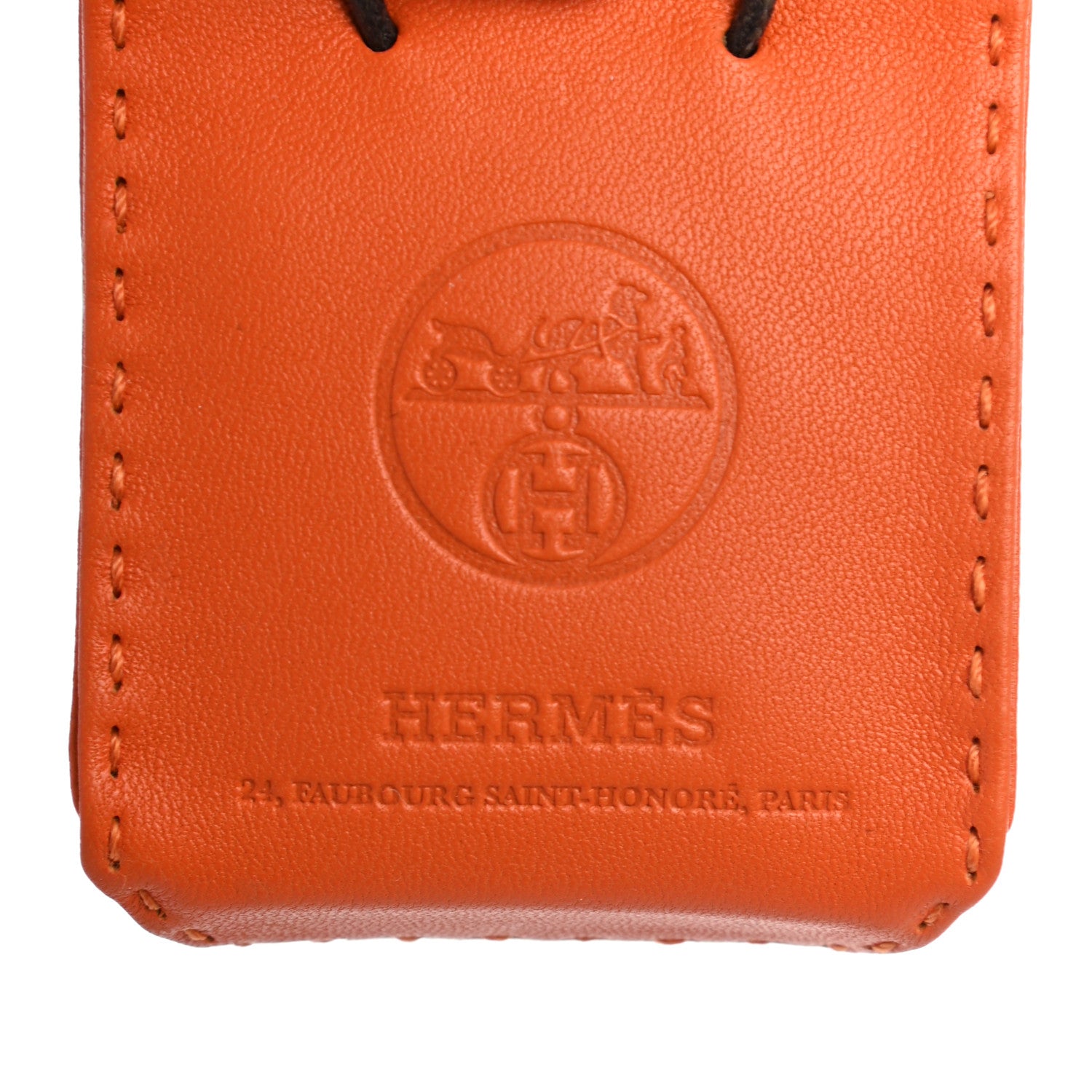 Hermes Milo Lambskin Swift Shopping Bag Charm Feu Gold 3 of 5