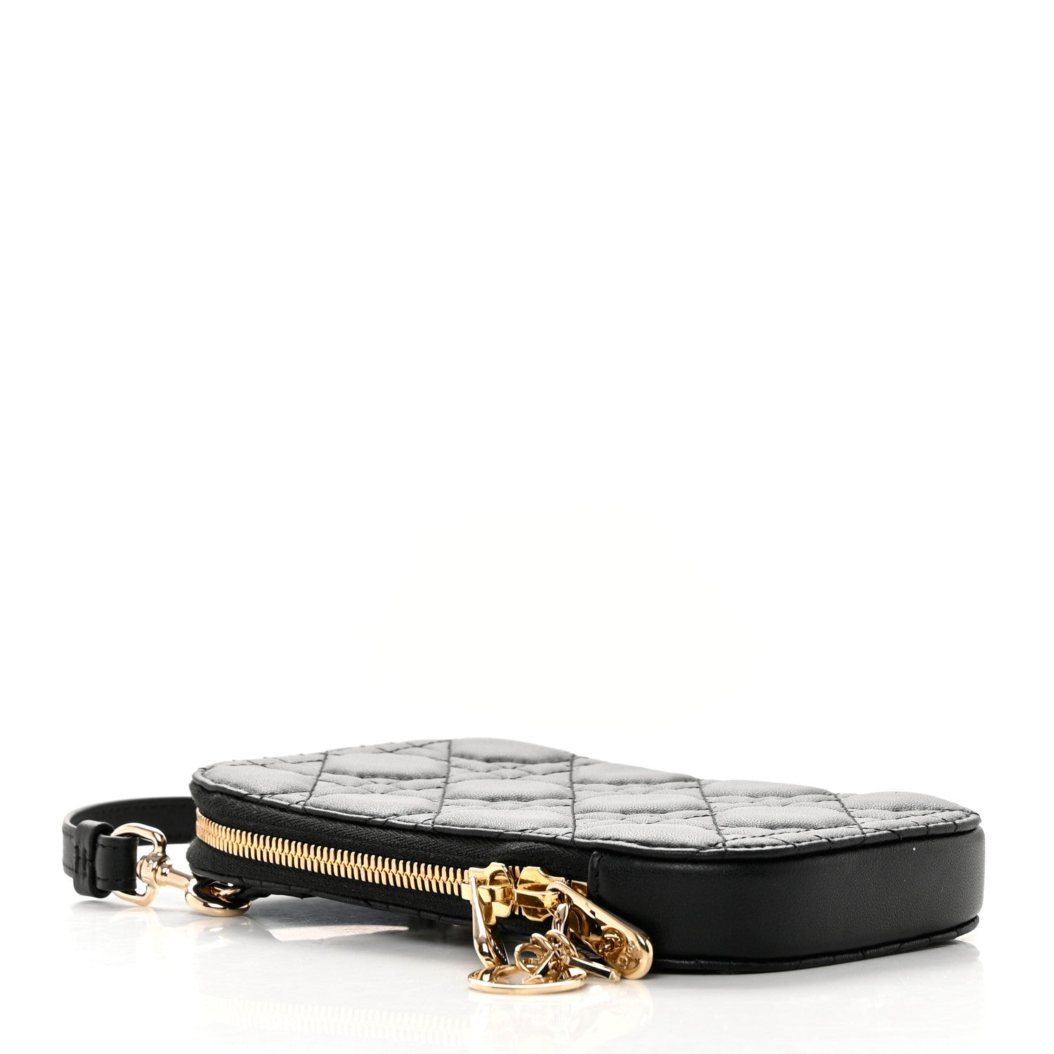 Christian Dior Lambskin Cannage Lady Dior Phone Holder Black 4 of 7