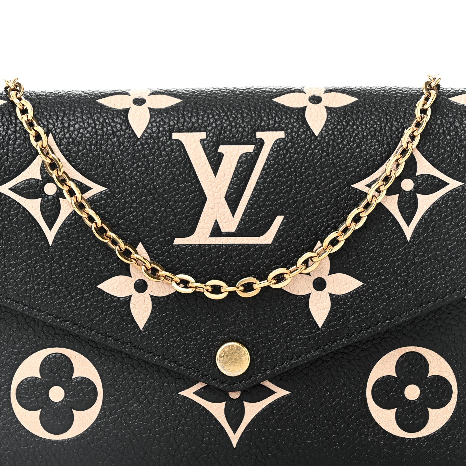 Louis Vuitton Empreinte Monogram Giant Felicie Pochette Black Beige 8 of 10