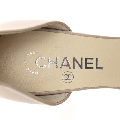 Chanel Lambskin Cap Toe d'Orsay Pumps 39 Beige Black 9 of 11