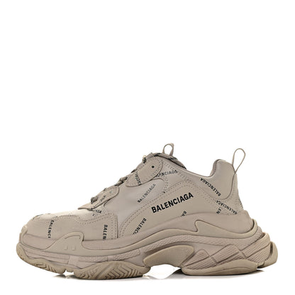 Balenciaga Technical Fabric Allover Logo Mens Triple S Sneakers 40 Beige Black 1 of 8