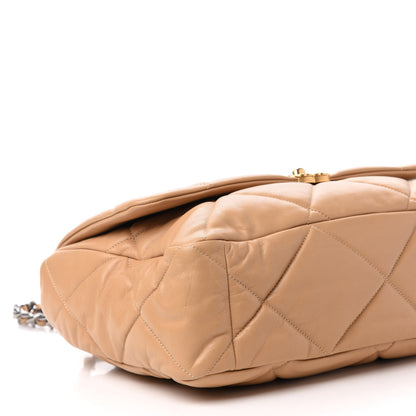 Chanel Lambskin Quilted Maxi 19 Flap Dark Beige 8 of 11