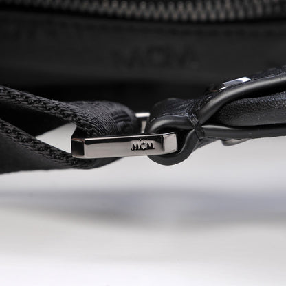 MCM Calfskin Ottomar Monogram Duke Backpack Black 12 of 14