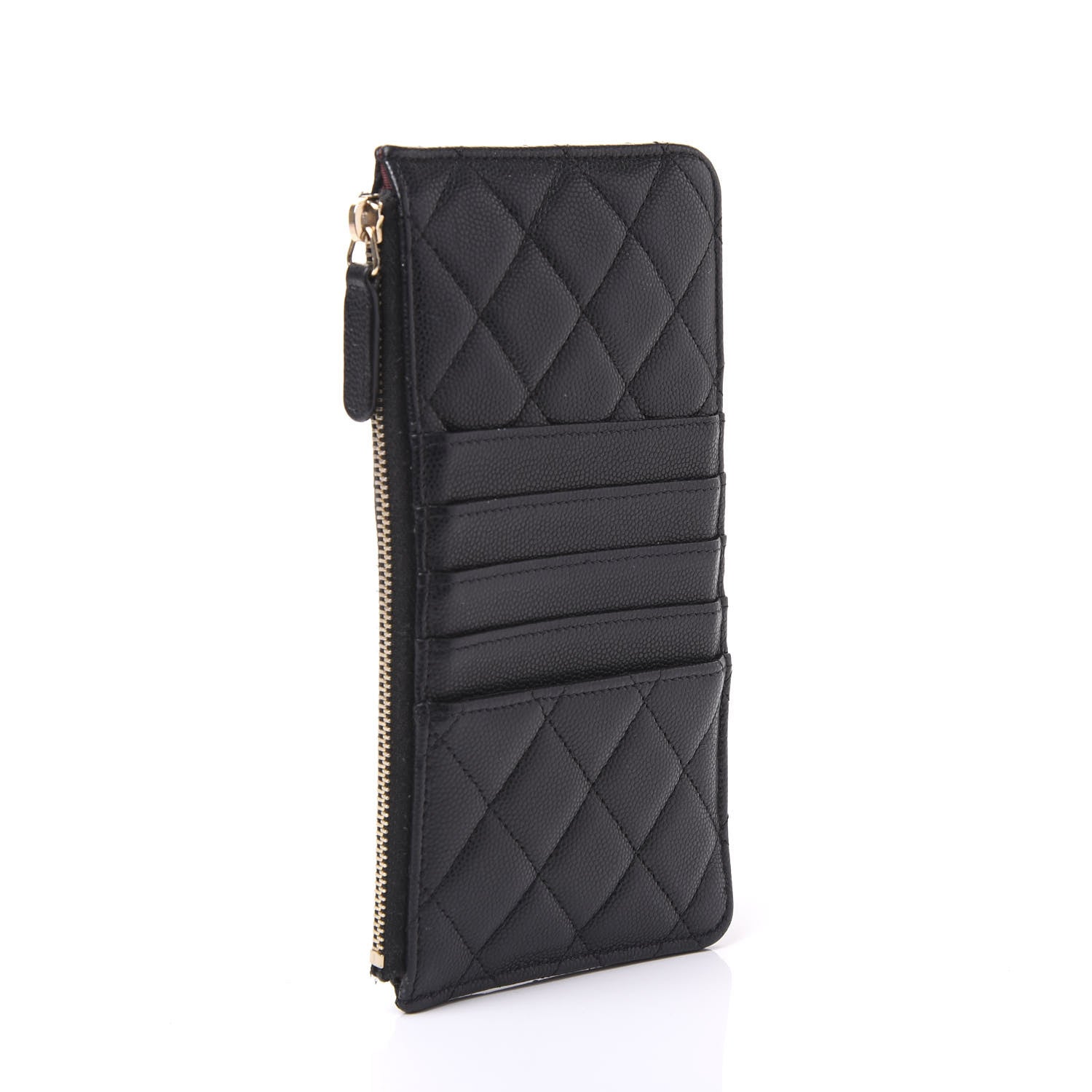 Chanel Caviar Quilted Classic Flat Wallet Pouch Black 2 of 9