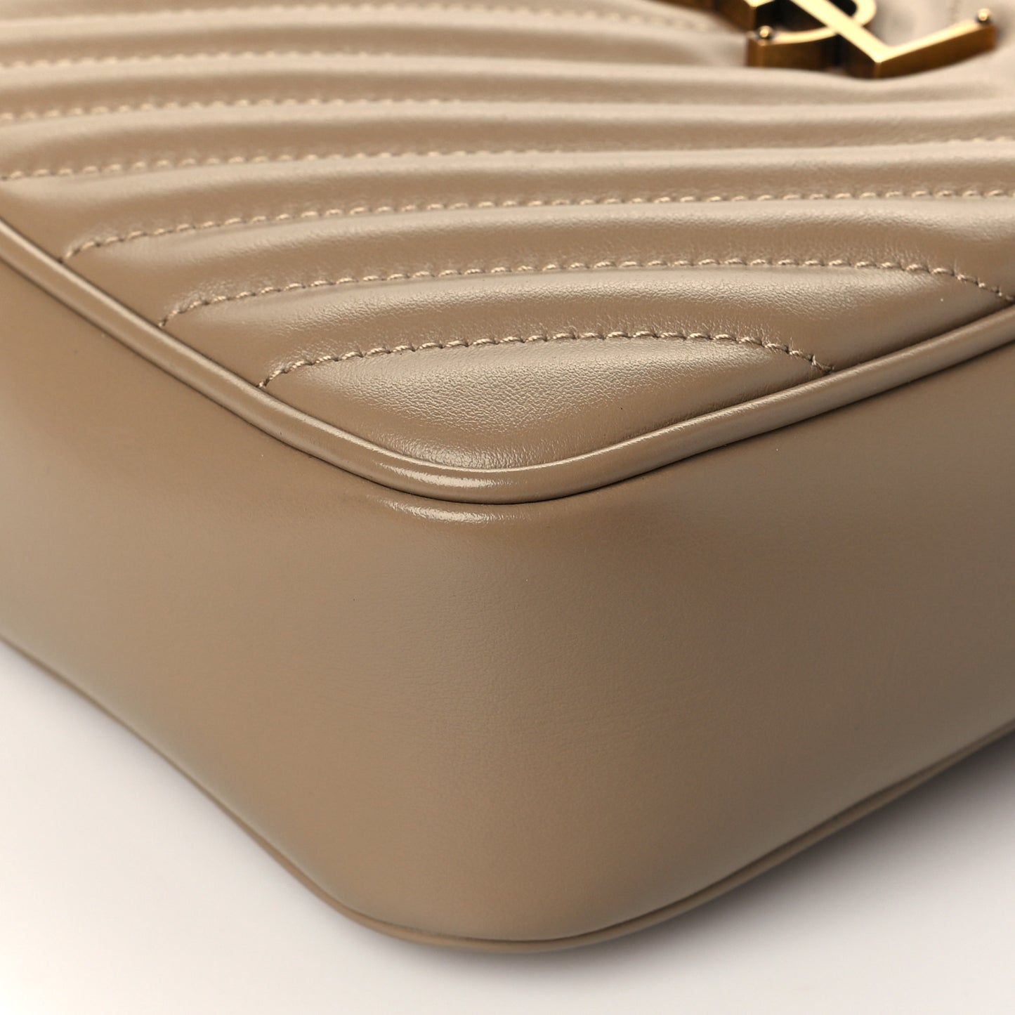 Calfskin Matelasse Monogram Lou Camera Bag Dark Latte