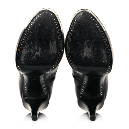 Chanel Lambskin Patent CC Cap Toe Platform Ankle Boots 39 Black 5 of 10