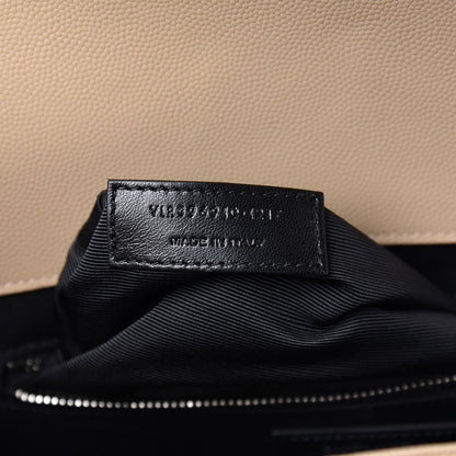 Saint Laurent Grain De Poudre Mixed Matelasse Large Triquilt Monogram Satchel Nude Powder 7 of 10