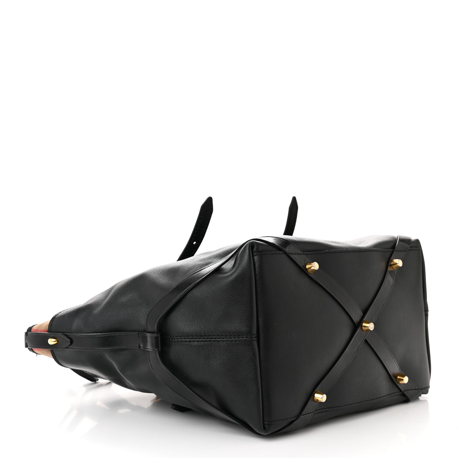 Burberry Calfskin House Check Small Salisbury Tote Black 4 of 14
