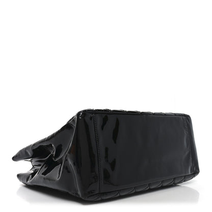 Chanel Patent Quilted Grand Shopping Tote GST Black 4 of 10