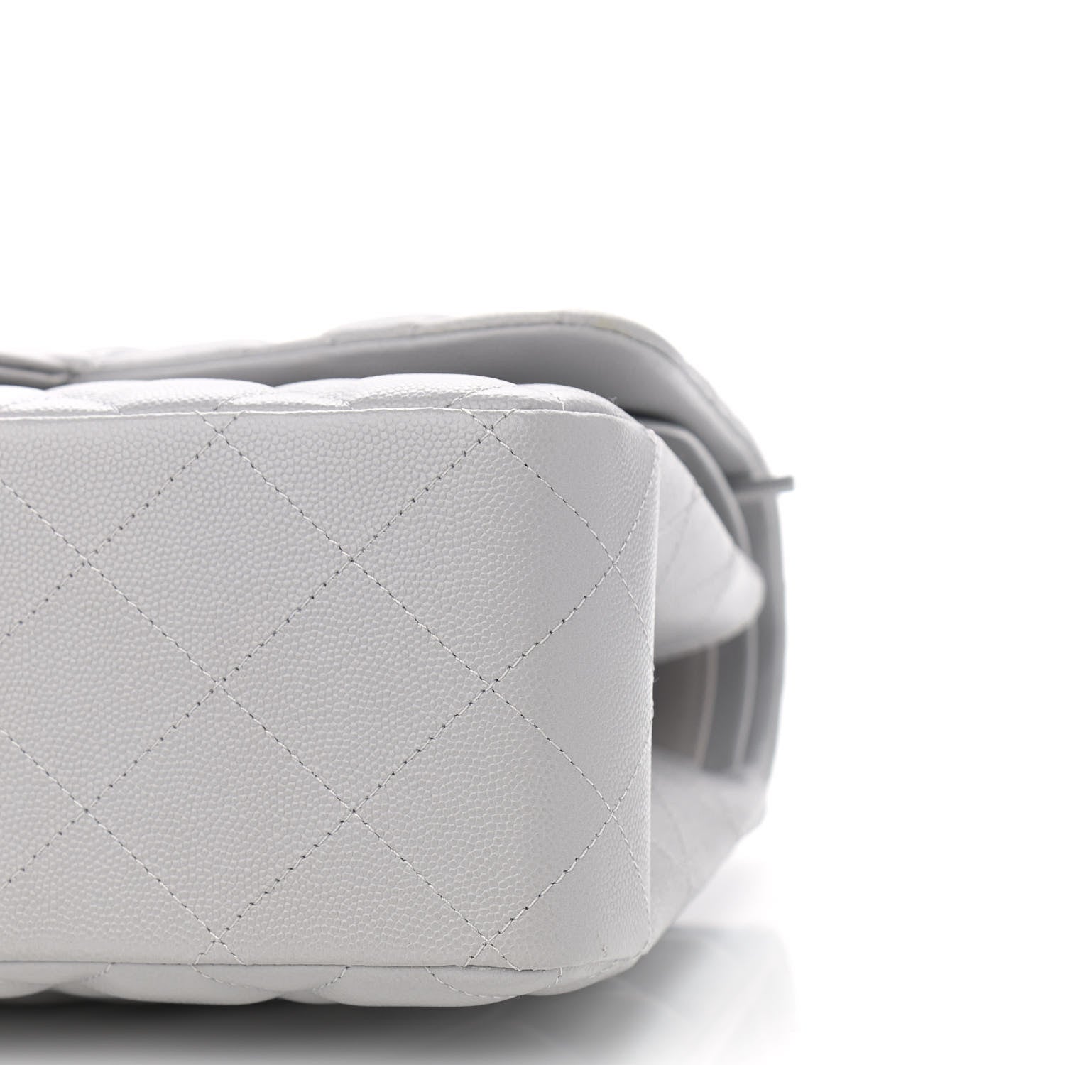 Chanel Caviar Quilted Jumbo Double Flap Light Grey 10 of 12