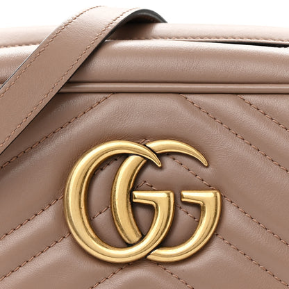 Gucci Calfskin Matelasse Small GG Marmont Chain Shoulder Bag Porcelain Rose 8 of 10