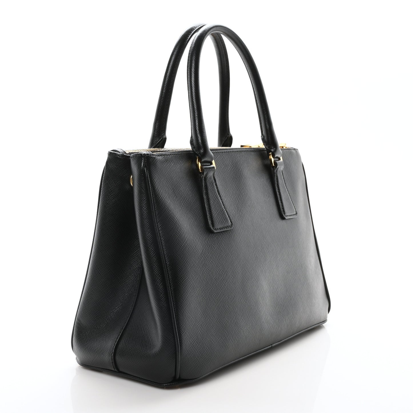 Saffiano Medium Galleria Double Zip Tote Black