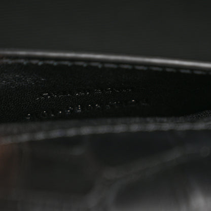 Saint Laurent Calfskin Crocodile Embossed Medium Classic Monogram Kate Satchel Black 7 of 11