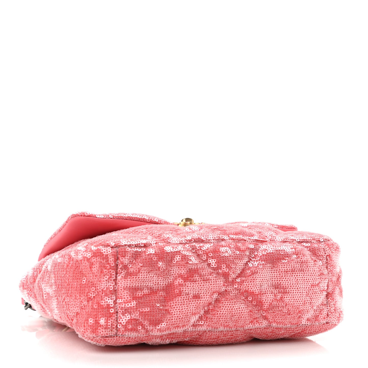 Sequin Quilted Medium Chanel 19 Flap Coral