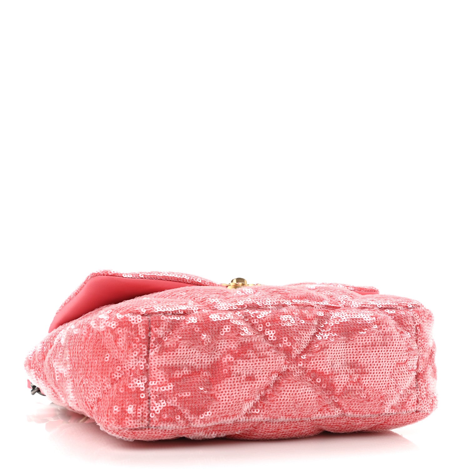 Chanel Sequin Quilted Medium Chanel 19 Flap Coral 4 of 11