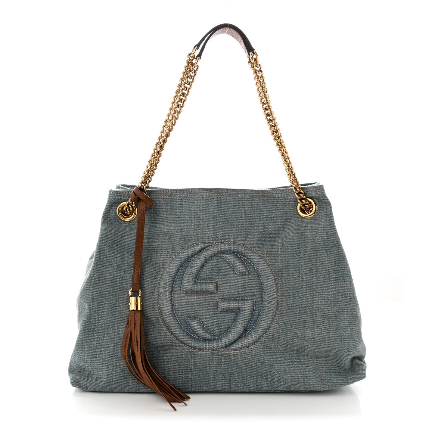 Denim Medium Soho Chain Shoulder Bag Blue