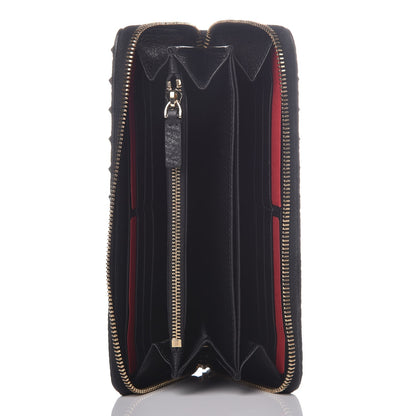 Valentino Garavani Pebbled Calfskin Rockstud Zip Around Wallet Black 5 of 8