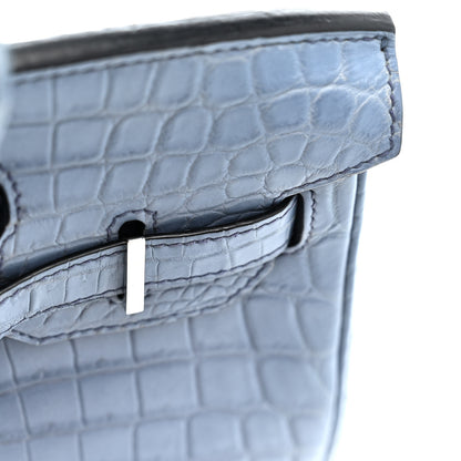 Hermes Matte Niloticus Crocodile Birkin 30 Bleu Ciel 40 of 45