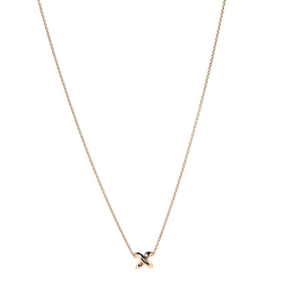 Tiffany 18K Yellow Gold X Pendant Necklace 1 of 5