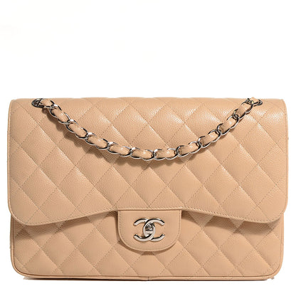 Chanel Caviar Quilted Jumbo Double Flap Beige 1 of 9