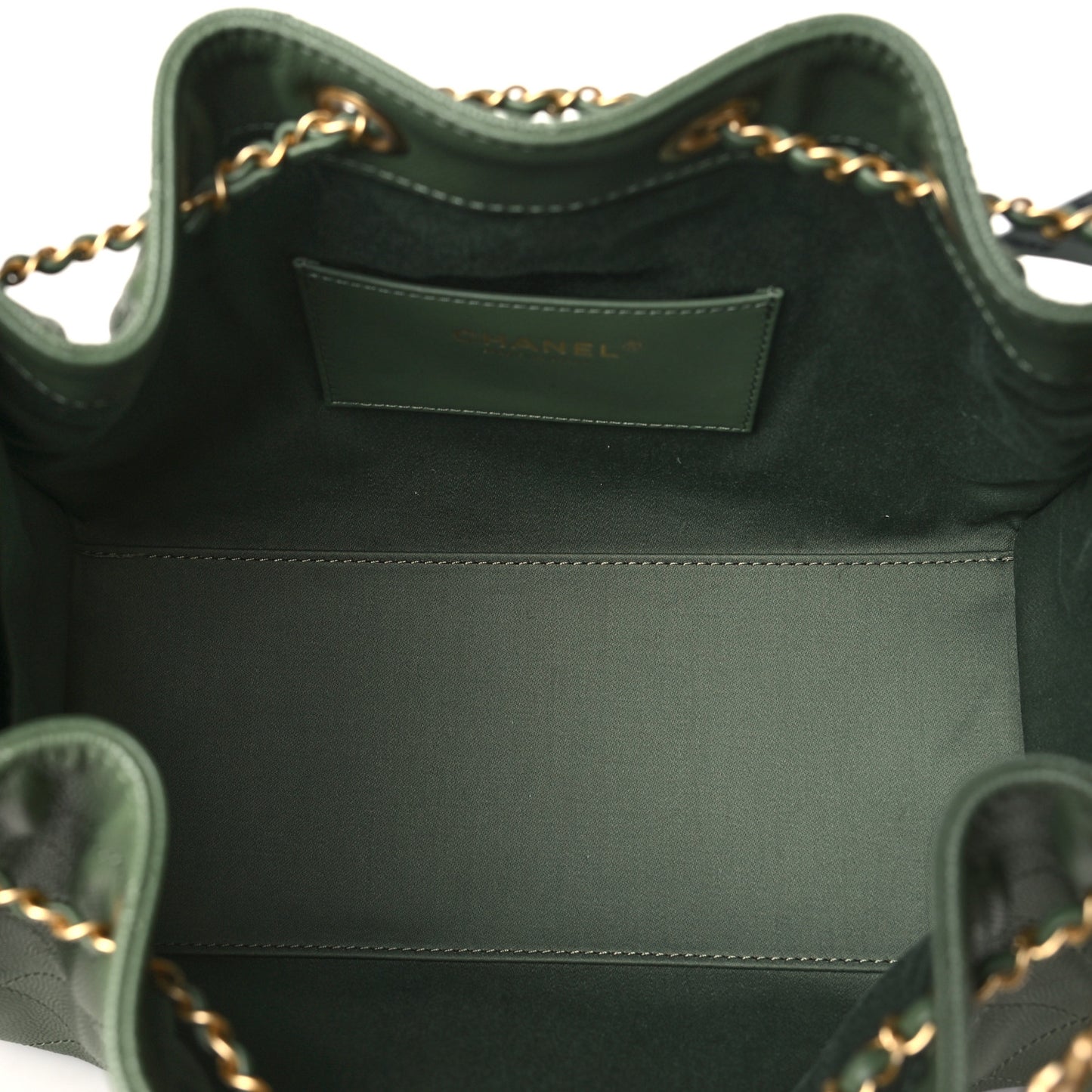 Caviar Quilted Small Chanel 25 Handbag Khaki