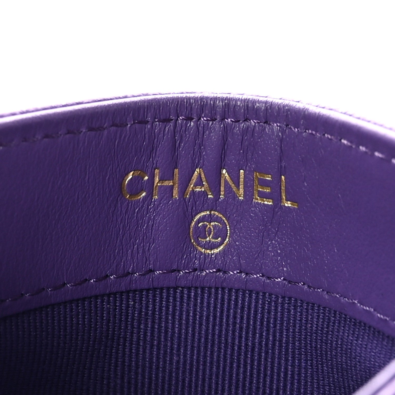 Chanel Caviar Quilted Card Holder Purple 8 of 9