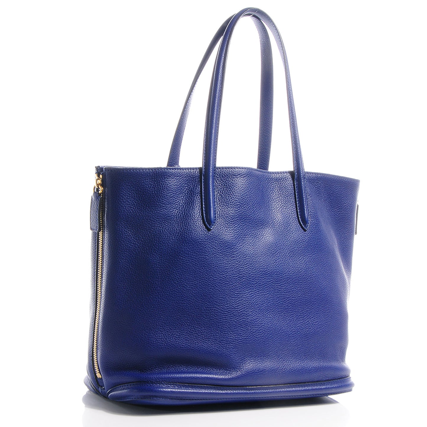 Leather Padlock Skull Tote Blue