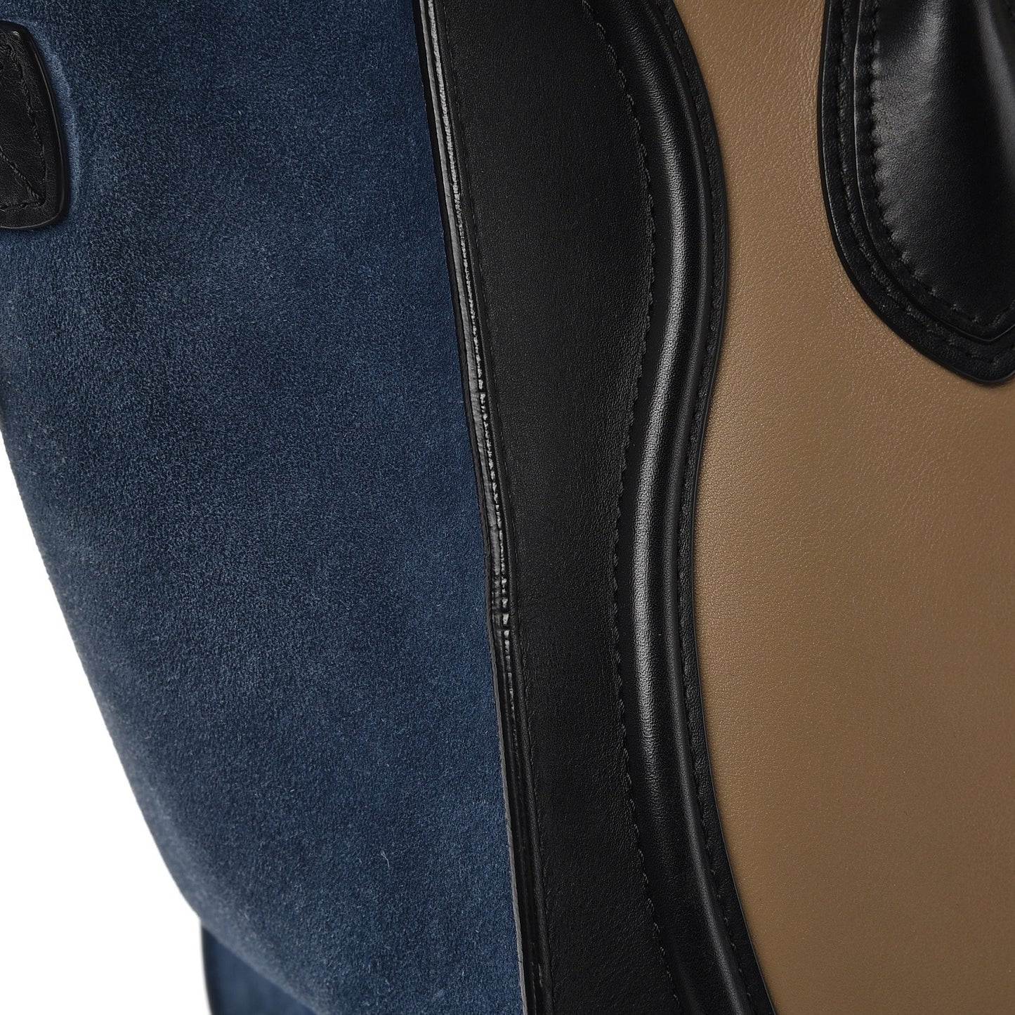 Smooth Calfskin Suede Mini Tri-Color Luggage Beige