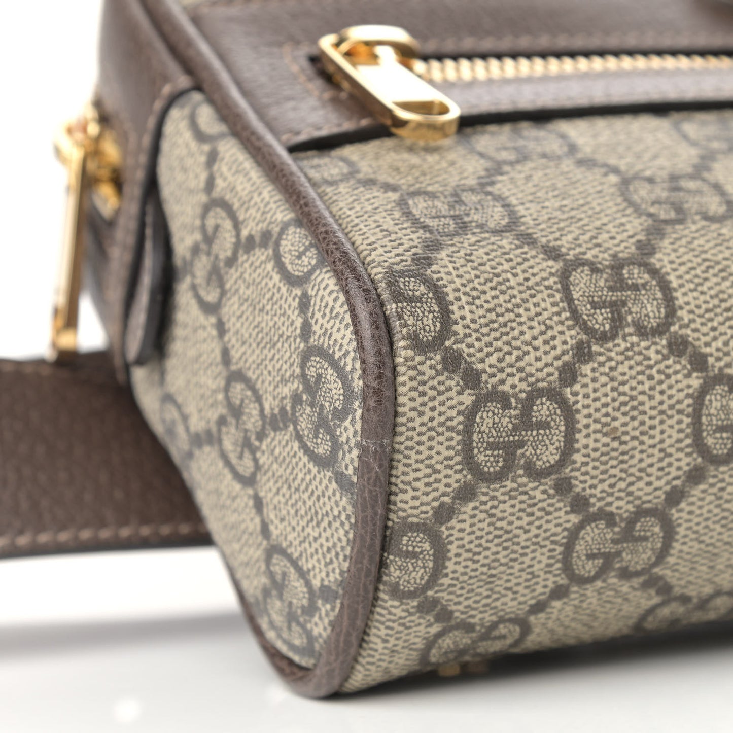 GG Supreme Monogram Web Small Ophidia Belt Bag 75 30 Dark Brown