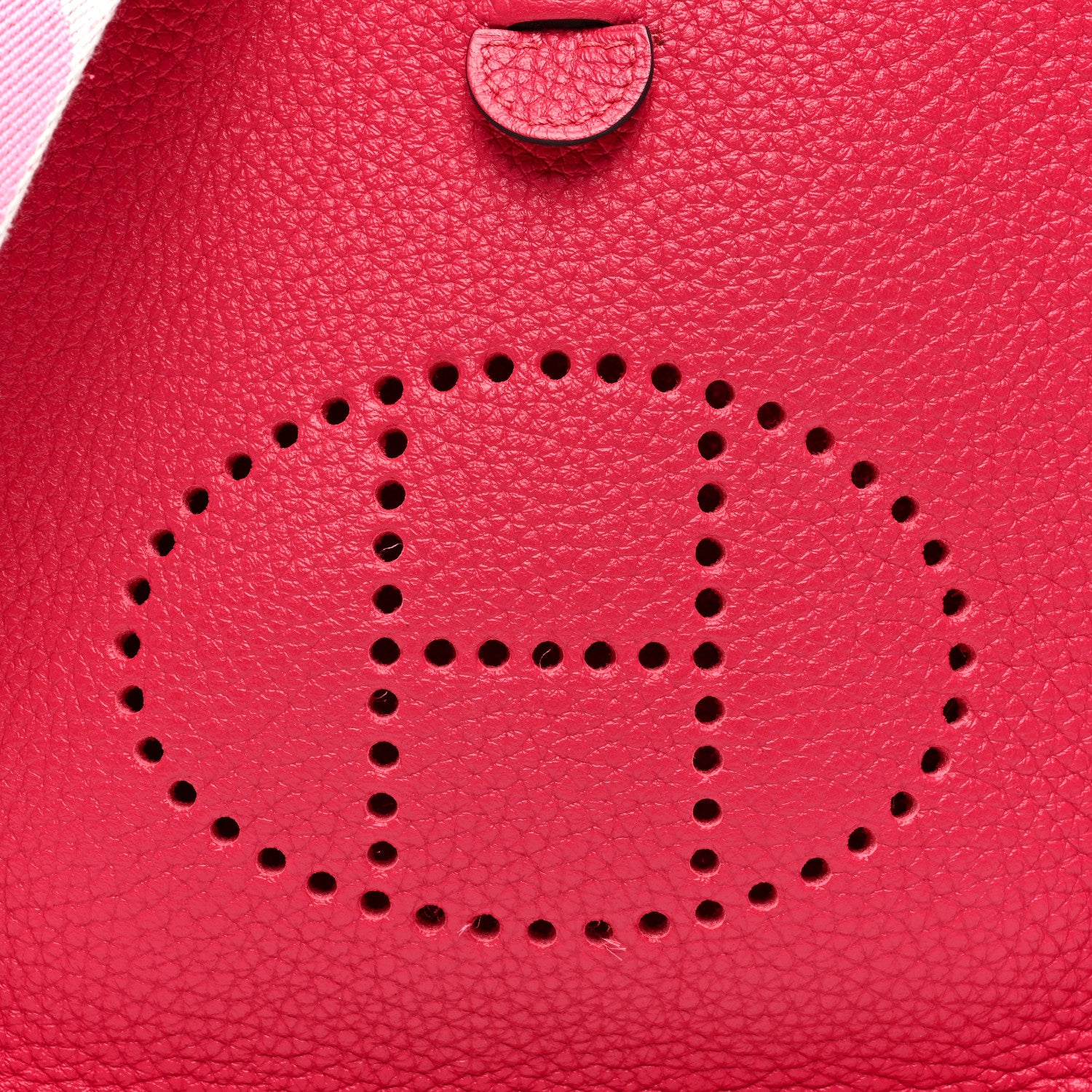 Hermes Taurillon Clemence Flipperball Sangle Evelyne TPM Framboise 8 of 10