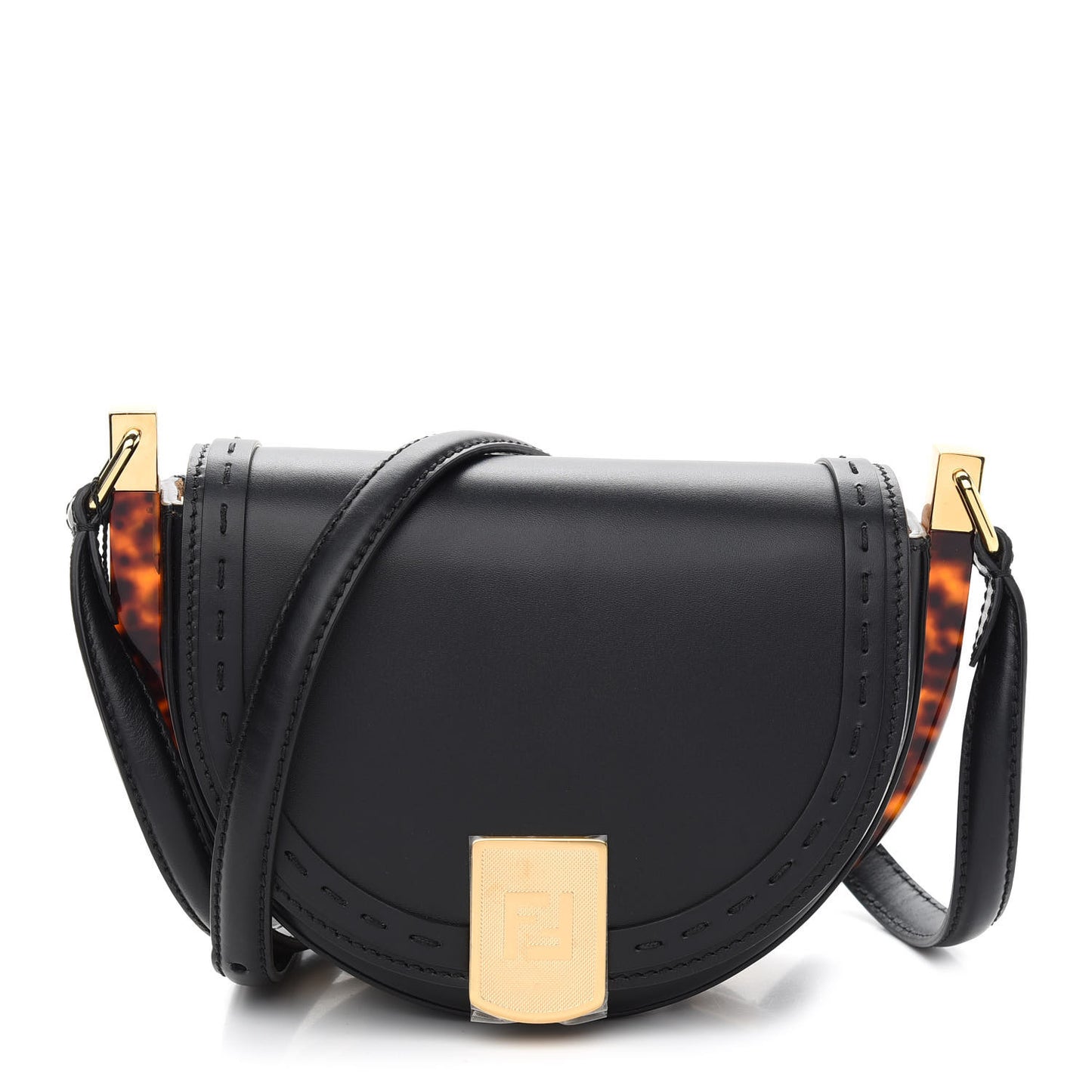 Vitello King Plexiglass Moonlight Shoulder Bag Black