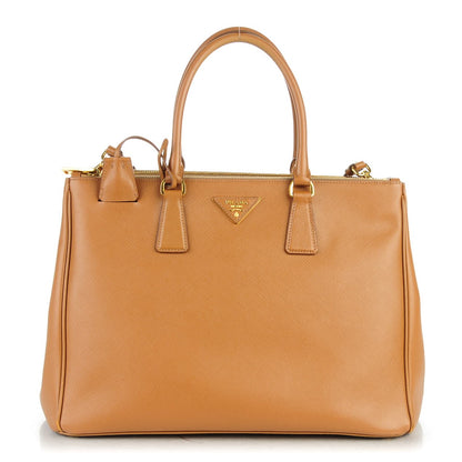 Prada Saffiano Large Galleria Double Zip Tote Caramel 1 of 9