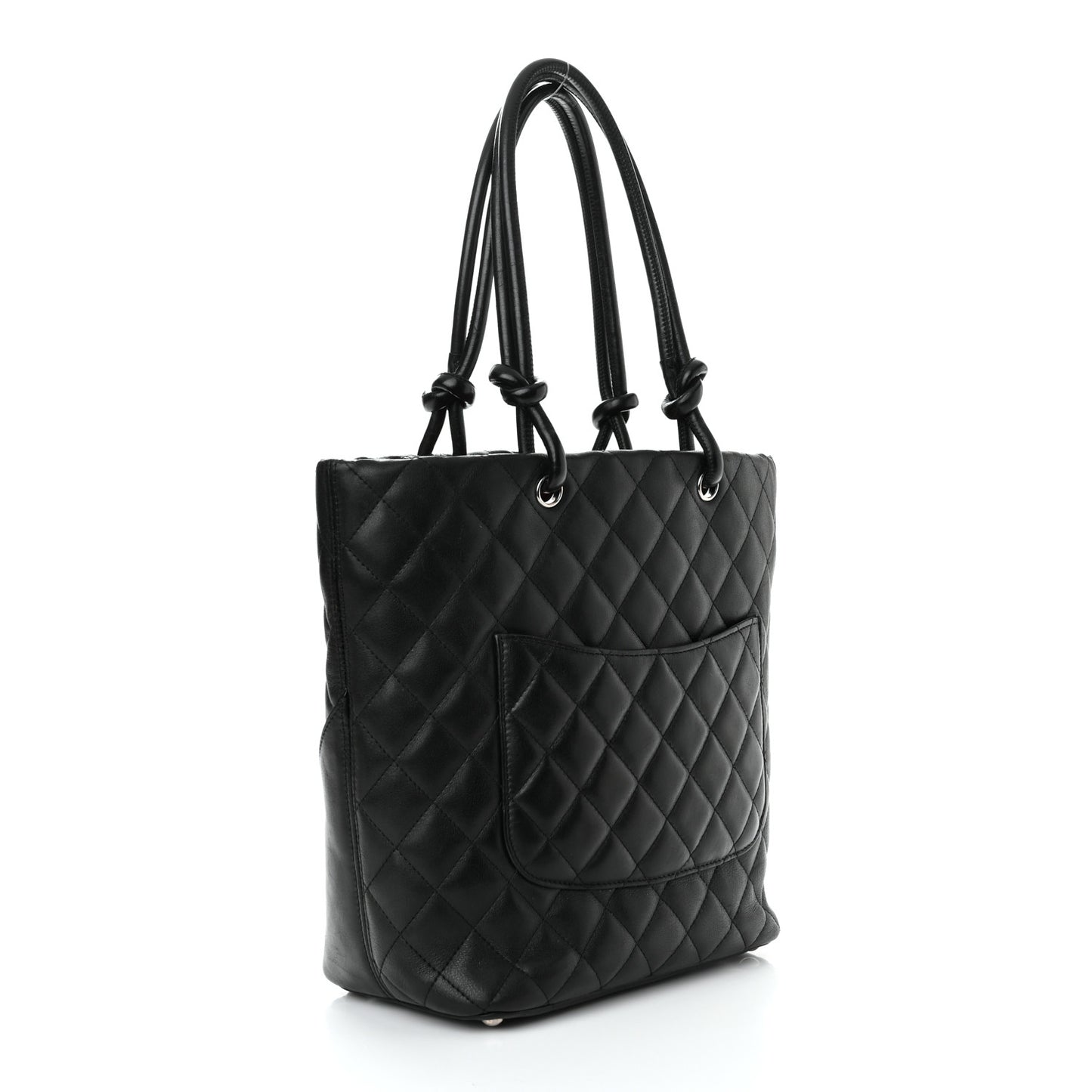 Calfskin Quilted Medium Cambon Tote Black