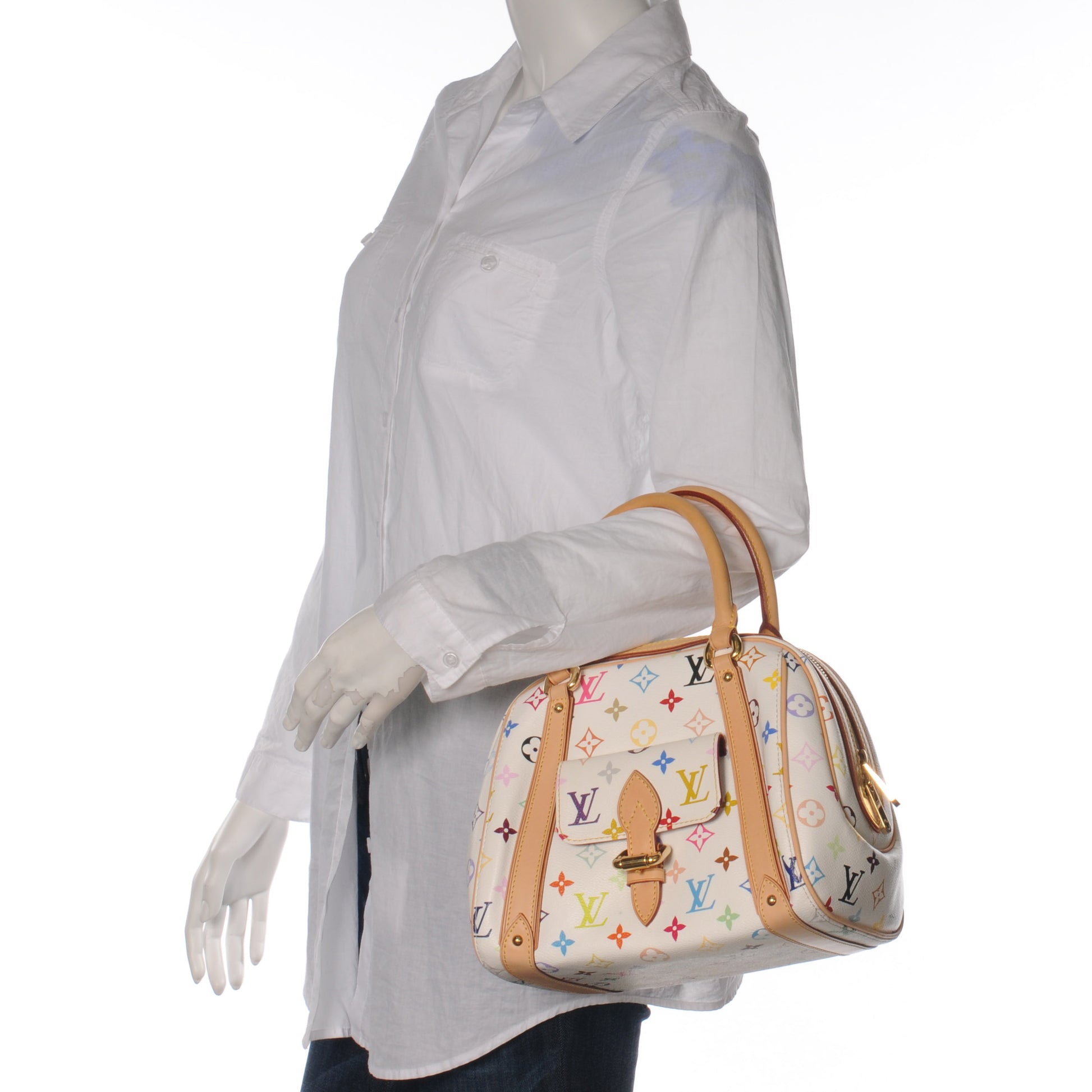 Louis Vuitton Monogram Multicolor Priscilla White 2 of 6
