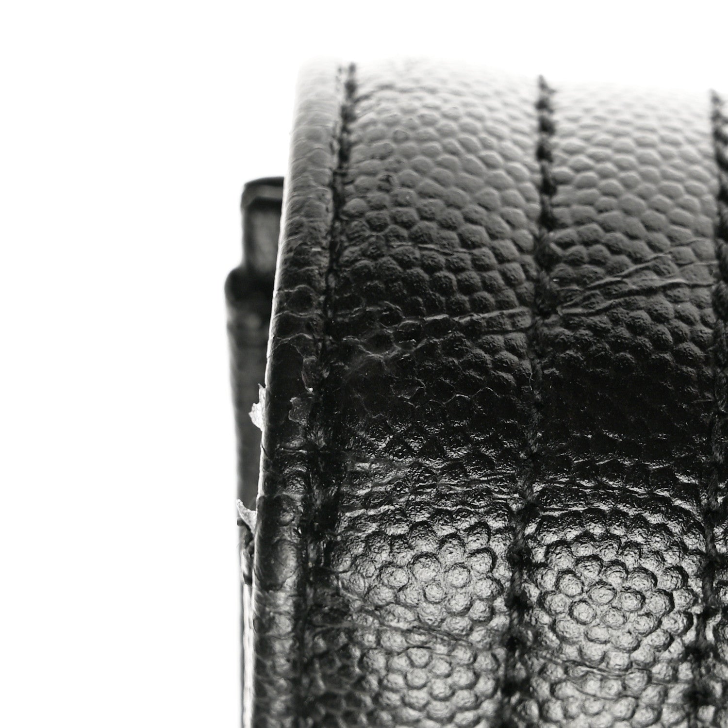 Saint Laurent Grain De Poudre Mixed Matelasse Triquilt Large Monogram Wallet Black 9 of 12