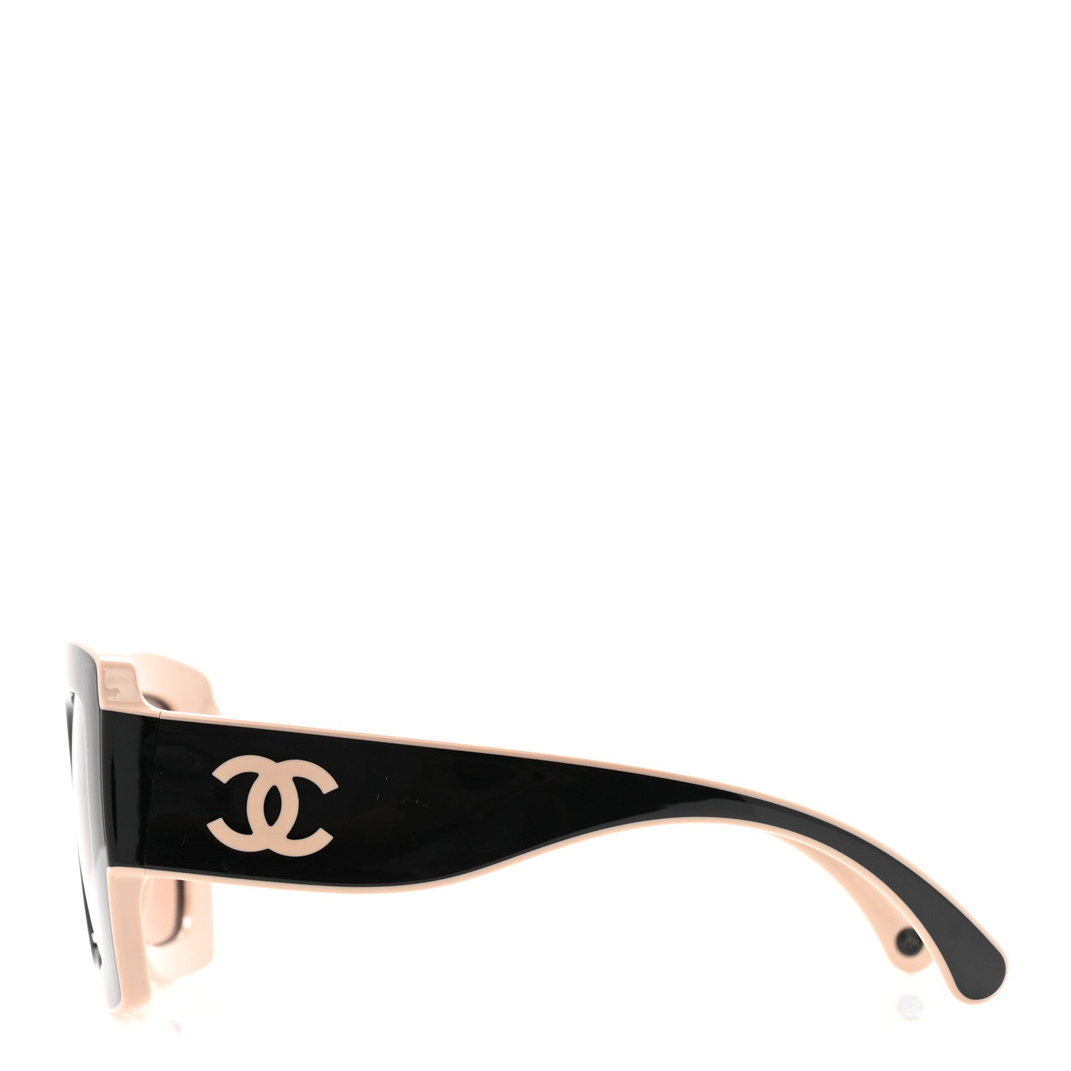 Chanel Acetate Square Sunglasses 6059 Black Beige 3 of 9