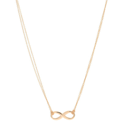 Tiffany 18K Rose Gold Infinity Double Chain Pendant Necklace 1 of 5