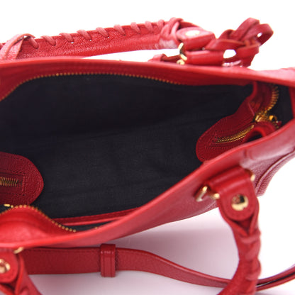 Balenciaga Chevre Gold Metallic Edge Hardware Mini City Rouge Grenade 5 of 12