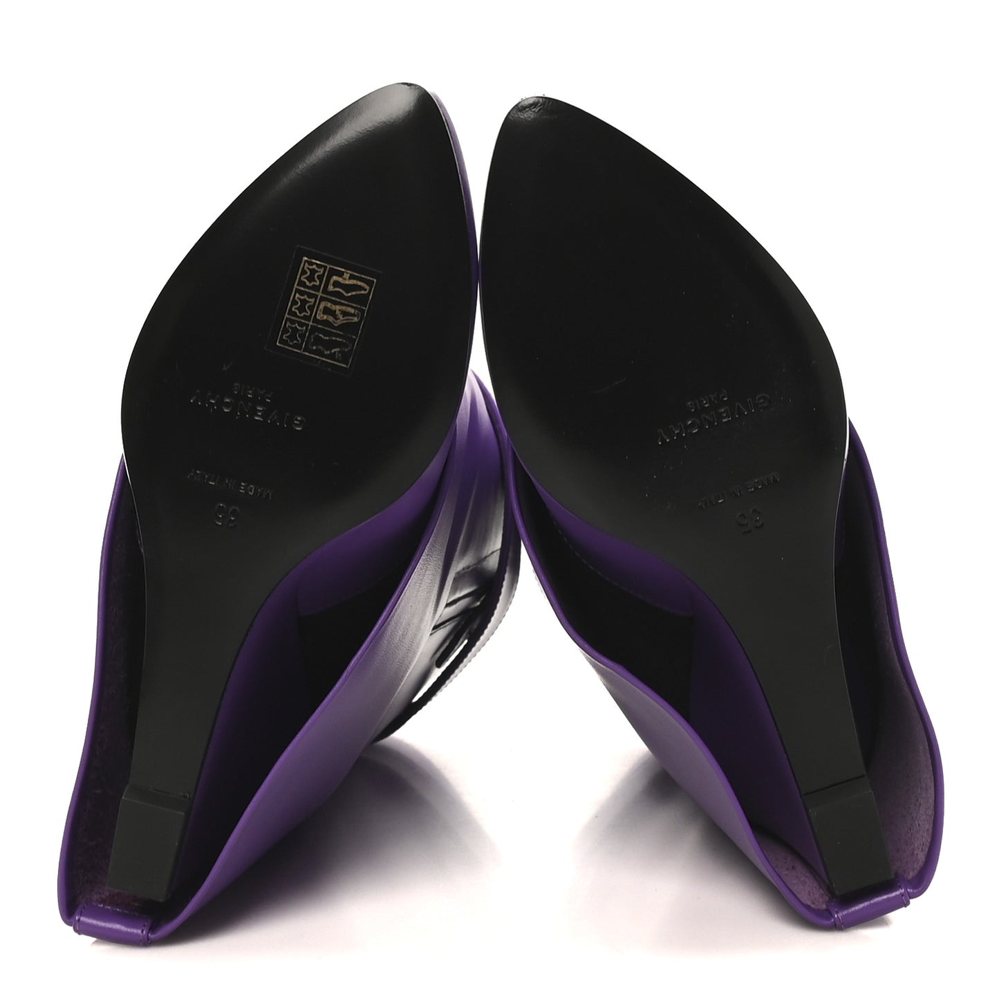 Calfskin Shark Lock Ankle Boots 35 Ultraviolet