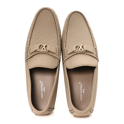 Louis Vuitton Taiga Mens Hockenheim Moccasin Loafers 9 Beige 2 of 9