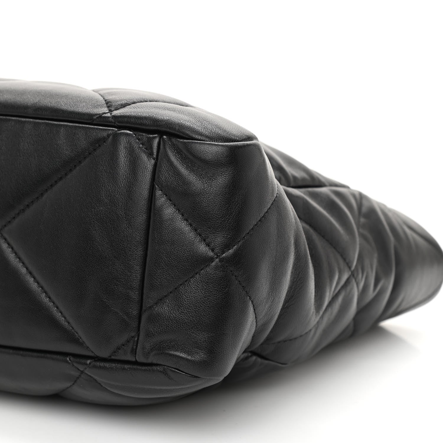 Chanel Lambskin Quilted Chanel 19 East West Shopping Bag Black 10 of 10